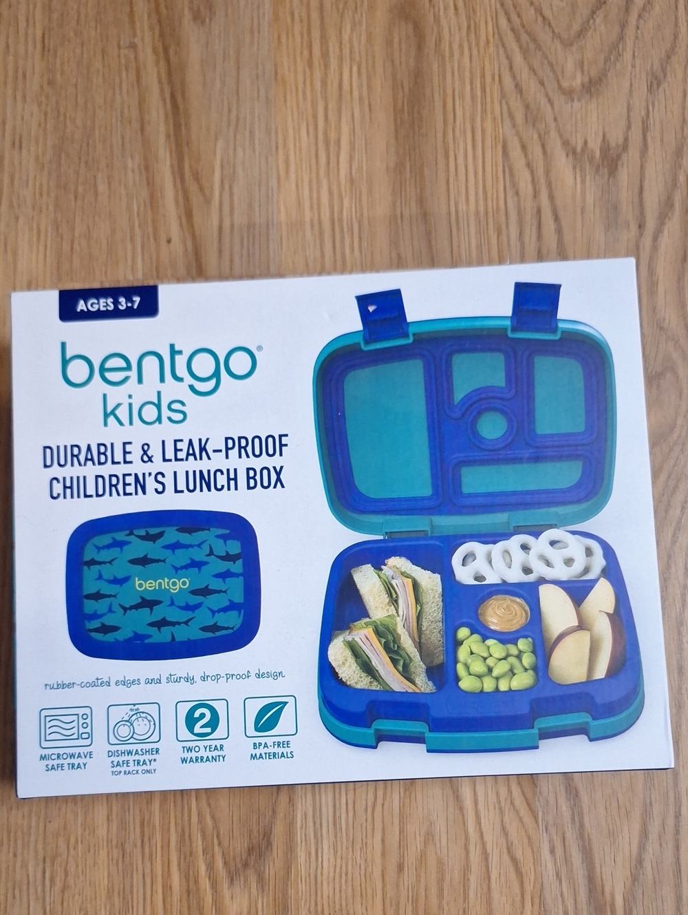 Bentgo Kids Blue Shark Compartmentalized Lunchbox